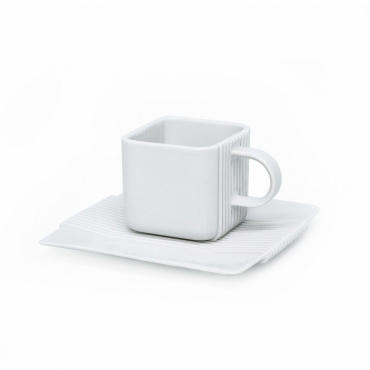 MODUS DESIGN - System - filiżanka ze spodkiem / biała porcelana